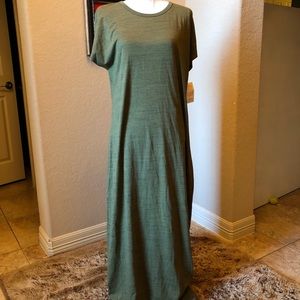 LuLaRoe Maria Maxi Dress in Olive/Army Green NWT